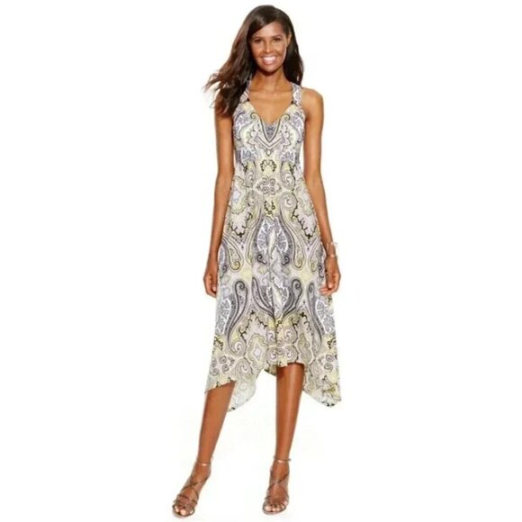 INC Handkerchief  'Couture Paisley' Midi Dress NWT Size Small - Picture 3 of 11